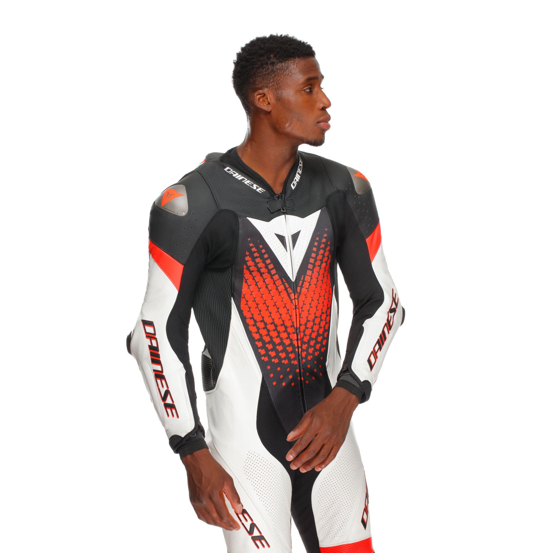 Dainese Laguna Seca 6 kombinezon Kožno odijelo – Perforirani trkaći odijelo | Muškarci | Bijela/Crvena 