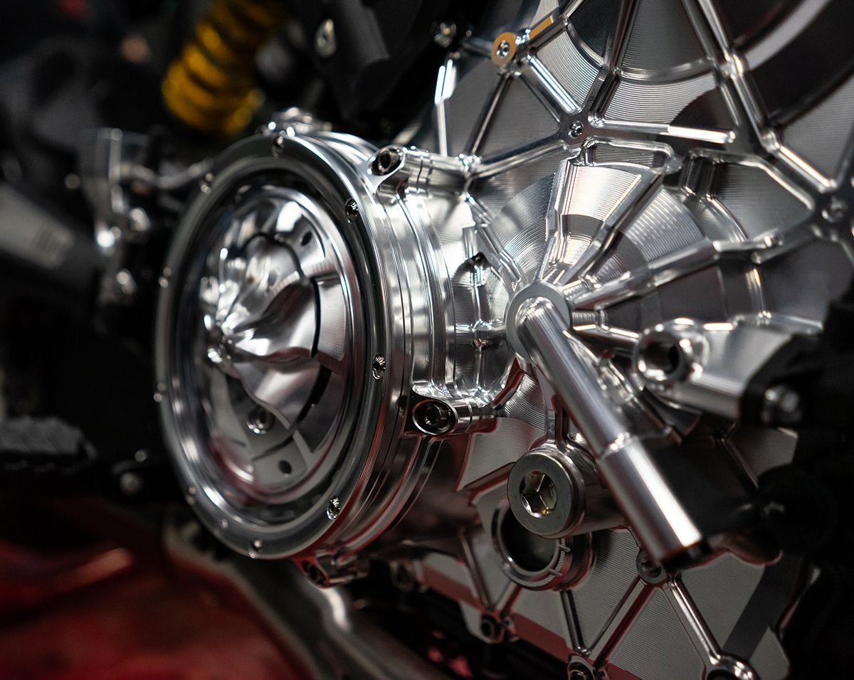 Aluminijski motorni kućište desno s titanskim vijcima Motocorse Ducati Panigale V4/S/R (18-24) 