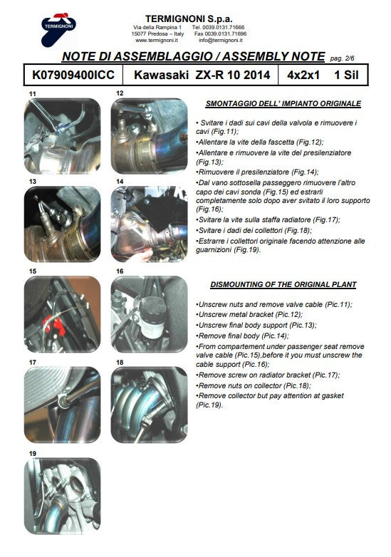 Termignoni kompletni ispušni sustav Titanium Kawasaki ZX-10 R/RR (16-20) K08010200TCC 