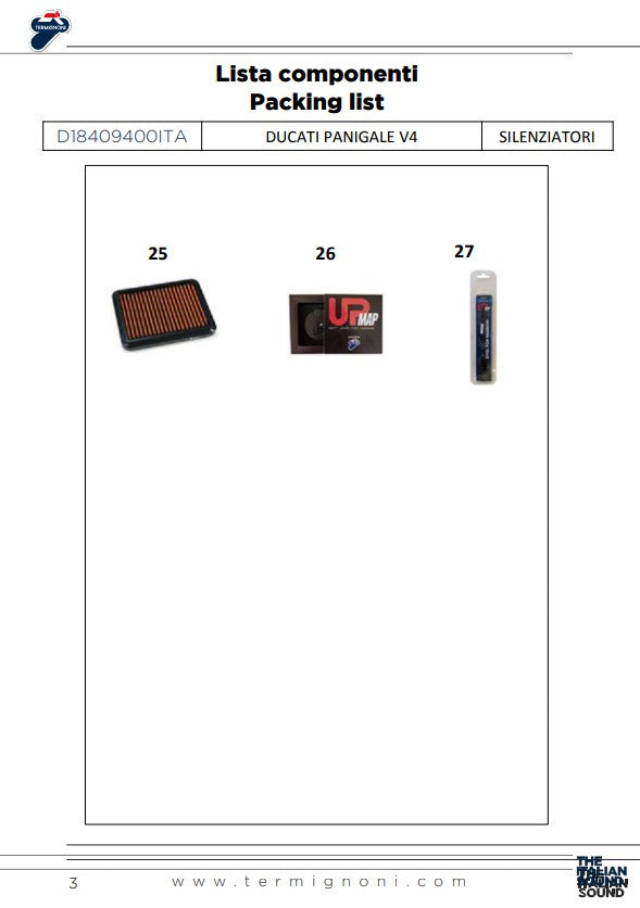 Termignoni Slip-On Kit Crna Izdanja Ducati Panigale V4/S/R (18-24) D18409400INA 