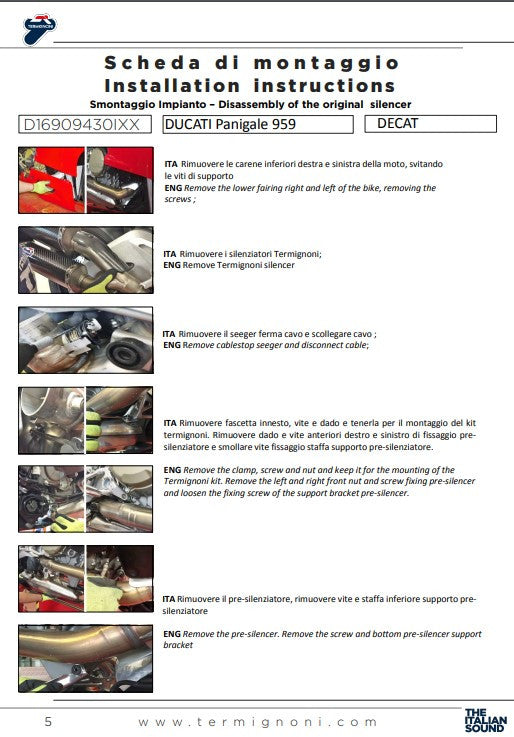 Termignoni Kat zamjensko cijevo za Ducati Panigale 959 (16-19) D16909430IXX 