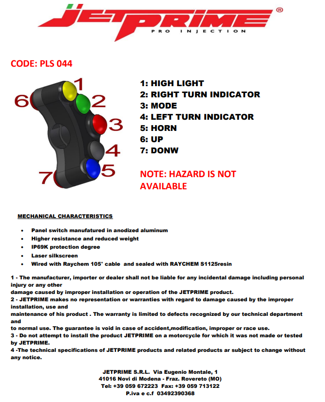 Upravljač lijevi JetPrime za Kawasaki ZX-6R/636/RR (19-22) JP PLS 044 