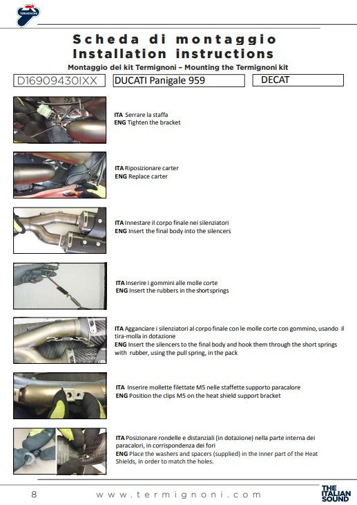 Termignoni Kat zamjensko cijevo za Ducati Panigale 959 (16-19) D16909430IXX 