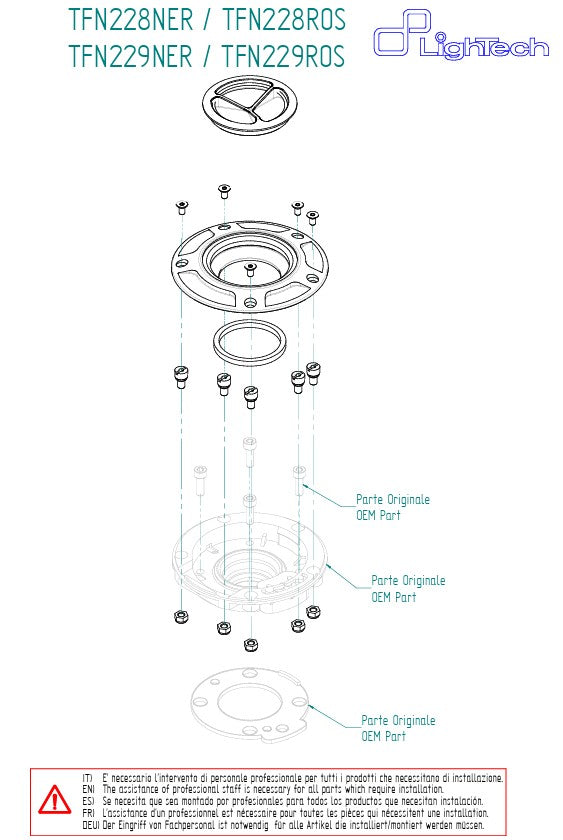Poklopac rezervoara s navojem LighTech Aprilia RSV4/1100 Factory/R/RR/RF (09-26) TFN229 