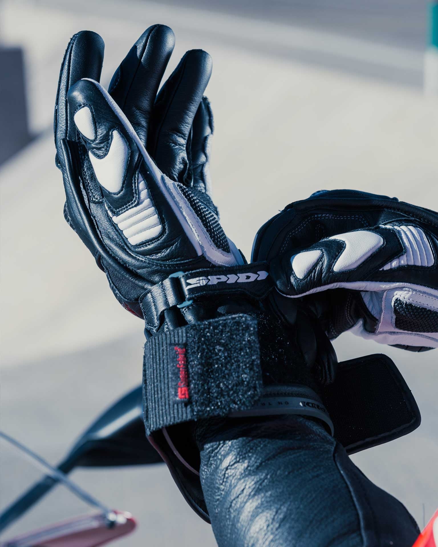 Spidi Carbo Track Evo Racing moto kožne rukavice | Muške | Crna/Bijela | A203011 