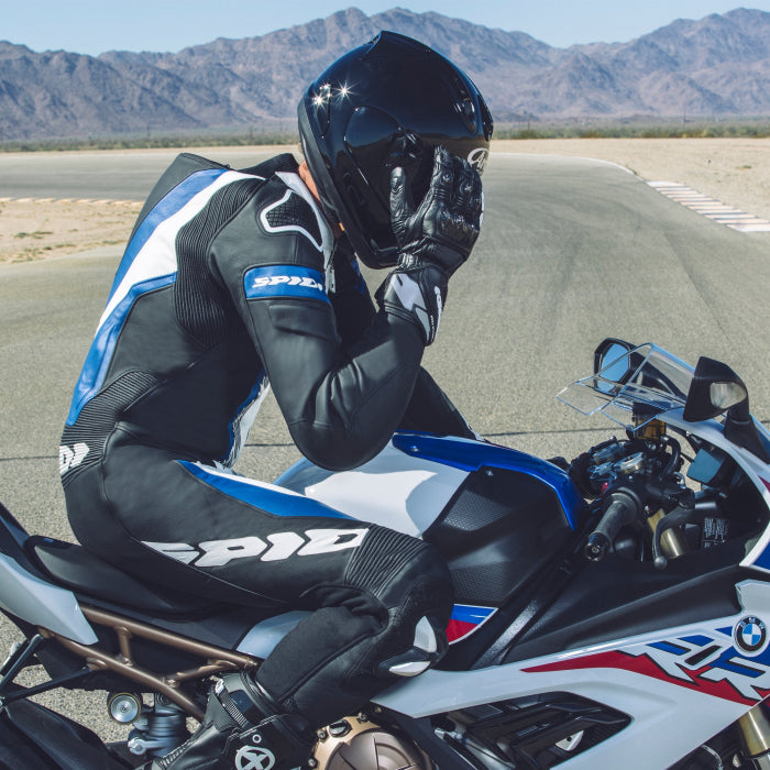 Spidi Laser Pro jednodijelni kombinezon Kožno odijelo – Perforirani trkaći kombinezon | Muški | Crna/Plava | Y154022 