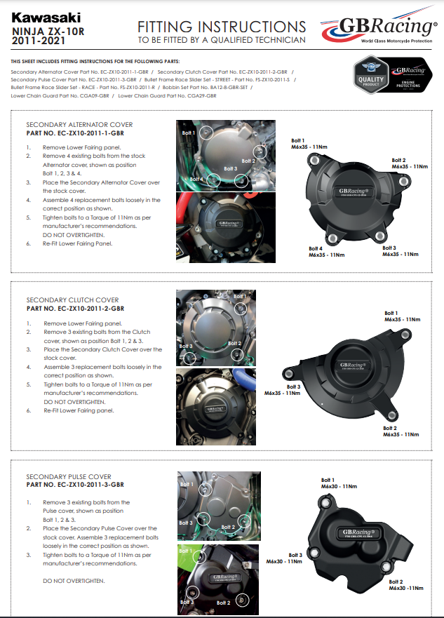 Zaštitna obloga za alternator GBRacing Kawasaki ZX-10 R/RR (11-20) 