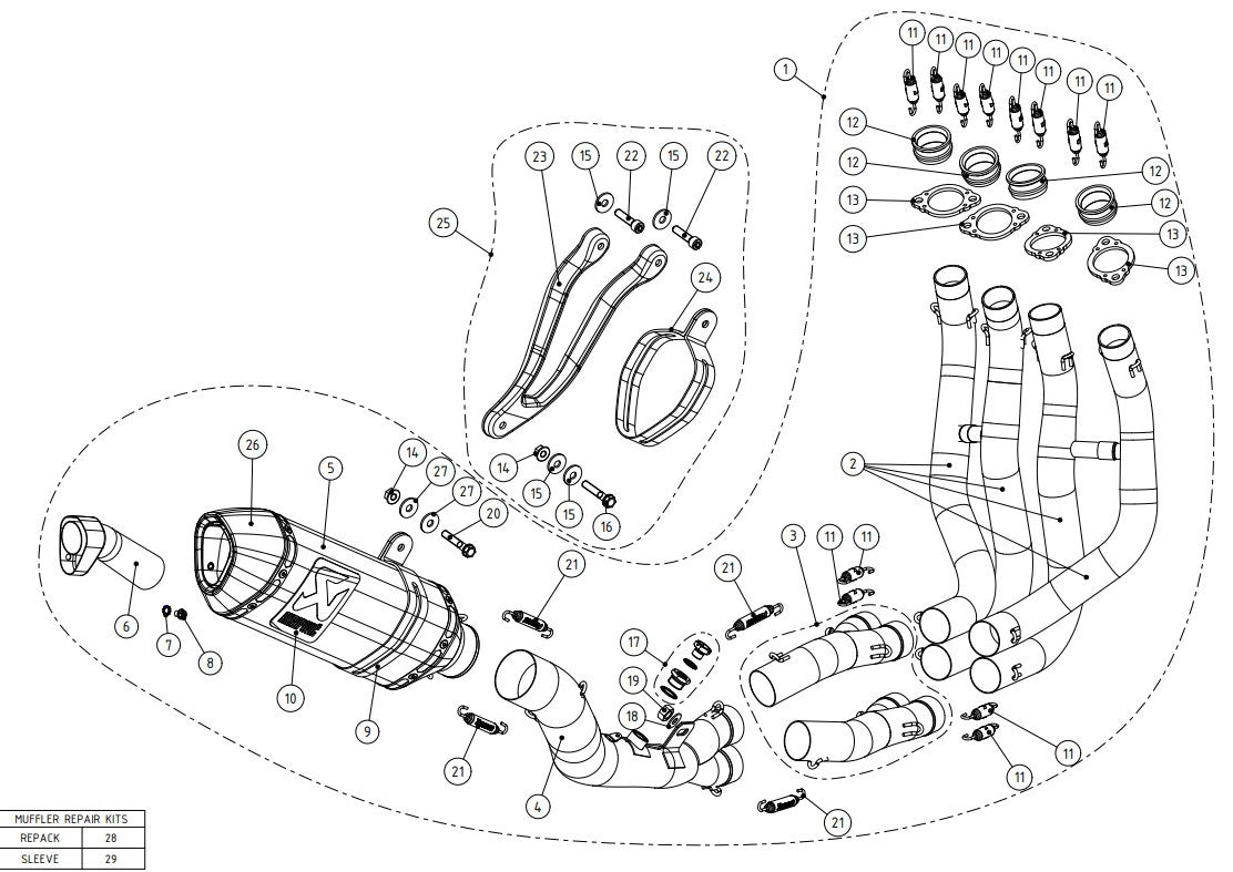 Akrapovič Evolution Line (Titan) Kawasaki ZX-10R/RR (16-20) S-K10E9-ZC 