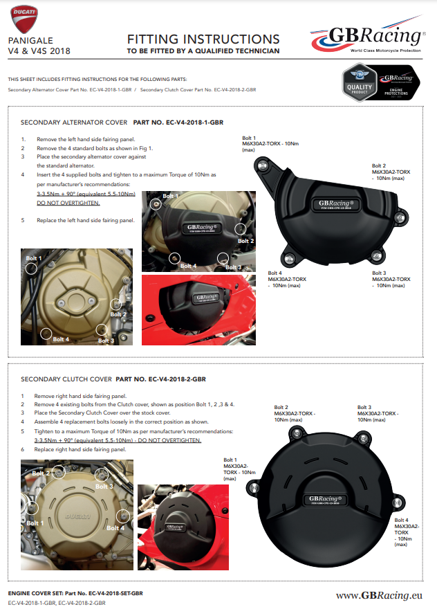 Zaštitna obloga za alternator GBRacing Ducati Panigale V4/S (18-24) 
