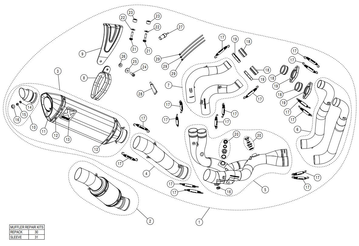 Akrapovic Evolution Line (Karbon) Aprilia RSV4/RR/1100 Factory (21-26) S-A10E9-RC 