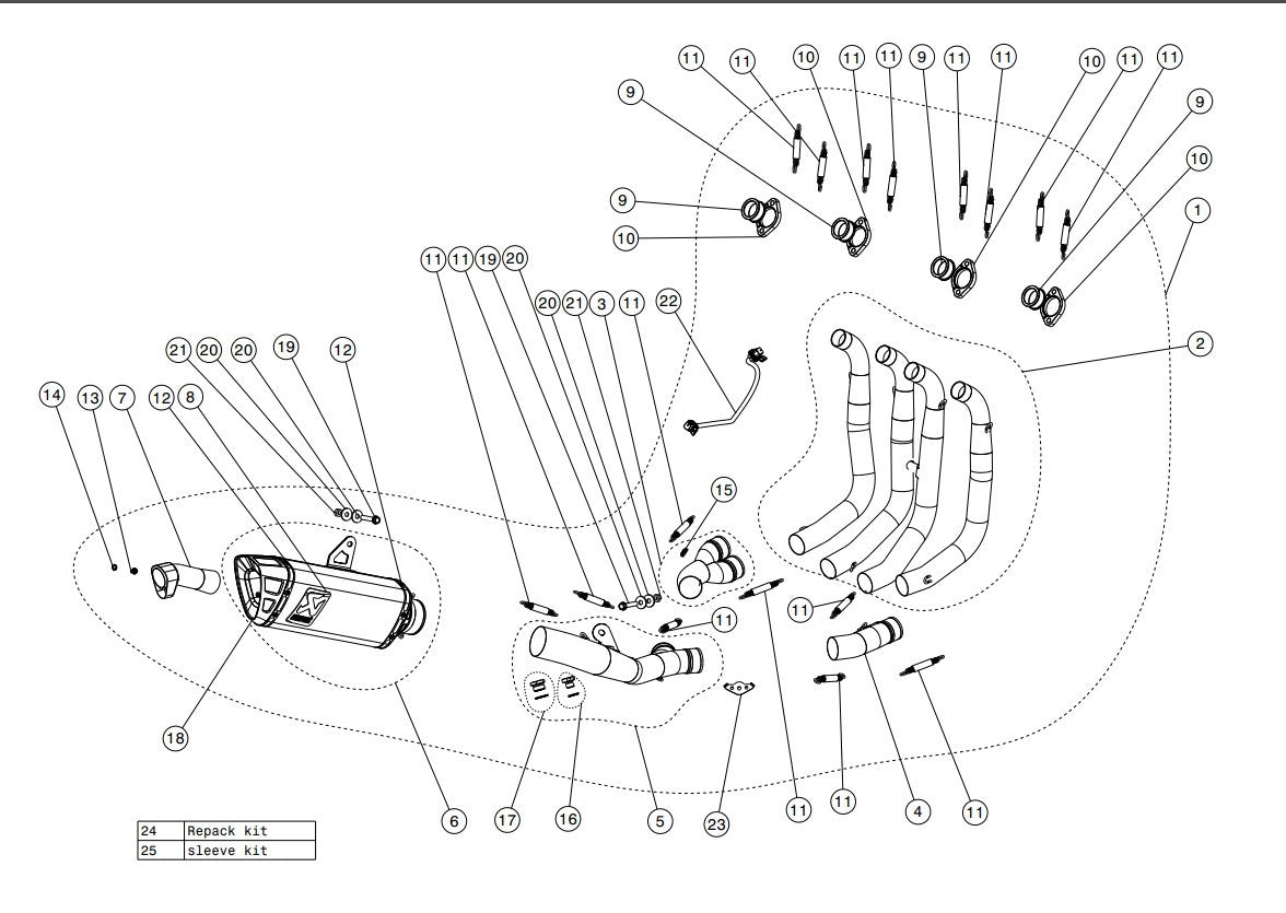 Akrapović Evolution Line (Titan) Suzuki GSX-R 1000 (17-23) S-S10E3-APLT 